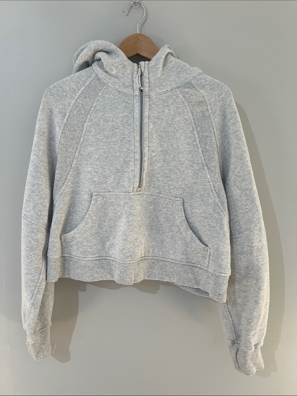 Lululemon Scuba Oversized Half-Zip Hoodie Bundle •M/L• Electric Turquoise Grey - Picture 2 of 8